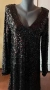 Черна рокля с пайети., снимка 2