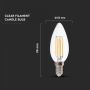 LED лампа 4W Filament свещ E14 3 Step Dimming Топло Бяла Светлина, снимка 4