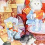 Колекционерска порцеланова чиния Wconker Wuv от серията Holiday Cat Plate на Franklin Mint., снимка 6