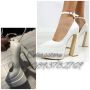 Обувки на ток - бяла кожа - VT2, снимка 1 - Дамски обувки на ток - 45463670