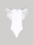 XS/S Ново бяло боди рипс с воали, снимка 1 - Корсети, бюстиета, топове - 44990291