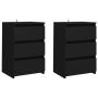 vidaXL Нощни шкафчета, 2 бр, черни, 40x35x62,5 см, ПДЧ(SKU:806214, снимка 1 - Шкафове - 46022405