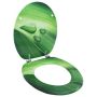 vidaXL WC тоалетна седалка с капак, МДФ, дизайн зелени водни капки(SKU:146908