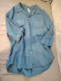 Дамска риза, лен, тъмно синя, снимка 2