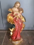 Стара статуя дърворезба Мадоната с Младенеца , снимка 1