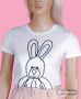 🚨 Промоция ⚜️Бяла тениска с зайче, снимка 1 - Тениски - 35973050