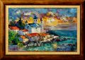 Авторска картина, "Морски пейзаж", масло на платно, размер 40 х 25 см., снимка 1 - Картини - 45608068