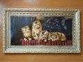 Репродукция от плюш четири котета с дървена рамка , снимка 2
