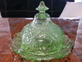 стар кристален съд за масло , снимка 2