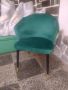 Зелен тапициран кадифен трапезарен стол Модерен кресло с ръце в златно и черно

, снимка 8