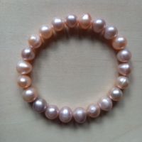 YUNO pearls-Комплект розови перли/ гривна, обеци и сребърен пръстен/., снимка 8 - Бижутерийни комплекти - 45302872