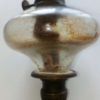 Стара газена лампа с голяма бронзова стойка за стена, снимка 7 - Антикварни и старинни предмети - 45885922