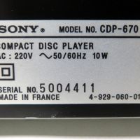 Sony CDP-670 Compact Disc Player, снимка 7 - Други - 45790645