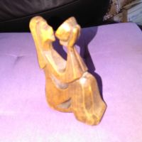 Дървена скулптура ръчна изработка от соца жена пие вода от паница Н-135мм и 87х36мм, снимка 5 - Декорация за дома - 45456495