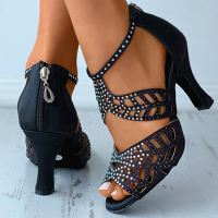 Дамски елегантни сандали на висок ток, снимка 3 - Сандали - 45025559