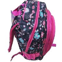 Черна ученическа раница за момичета с цветя и розови ципове, снимка 2 - Раници - 45684045