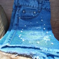 Дамски къси дънкови панталони в синьо

, снимка 1 - Къси панталони и бермуди - 45323844