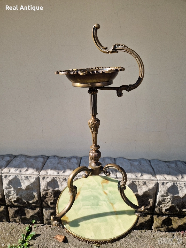 Уникален антикварен френски бронзов подов пепелник , снимка 1