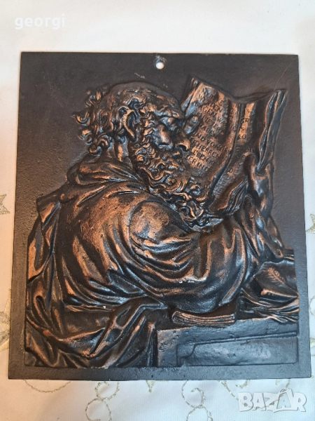 масивно чугунено пано за стена плакет 28/4, снимка 1