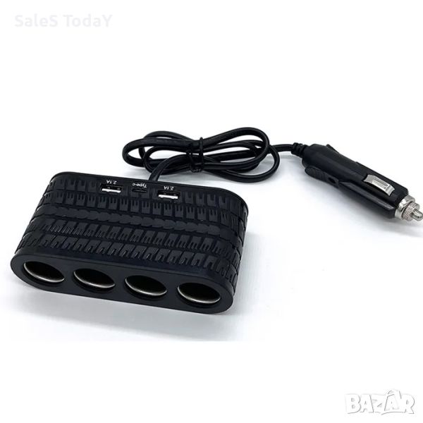 Разклонител за запалка, 2 USB, 1 - TYPE C, снимка 1