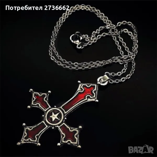 Колие Нео Готически Кръст , снимка 1