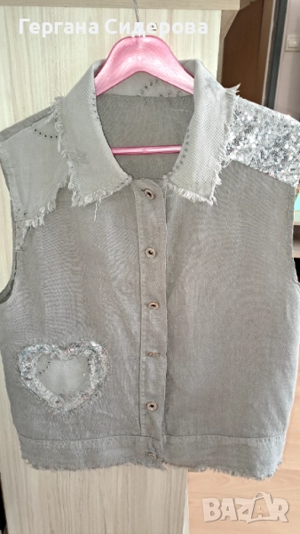 100% ленен дамски елек, снимка 1