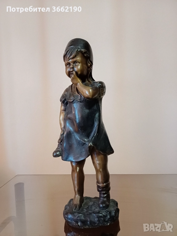 Бронзова фигура на арабско дете, снимка 1