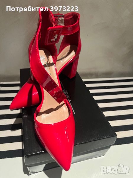 Дамски обувки в червено, снимка 1
