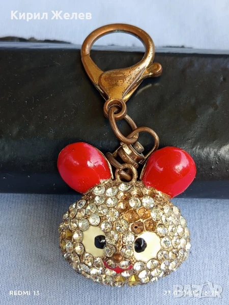 Ключодържател МИШЛЕ декориран с кристали метален много красив стилен дизайн 15401, снимка 1