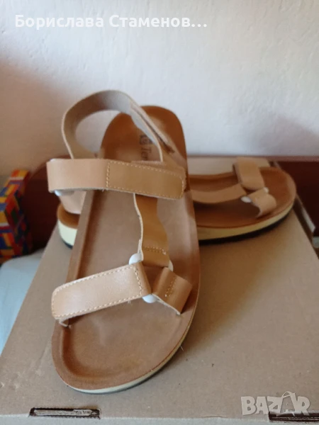 Бежови сандали Tendenz, снимка 1