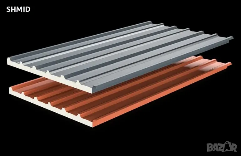 Покривен сандвич панел 7 ребра, снимка 1