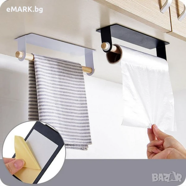 Самозалепваща стойка за ролка кухненска хартия и фолио, снимка 1