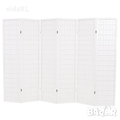 vidaXL Параван за стая, 6 панела, японски стил, 240х170 cм, бял, снимка 1