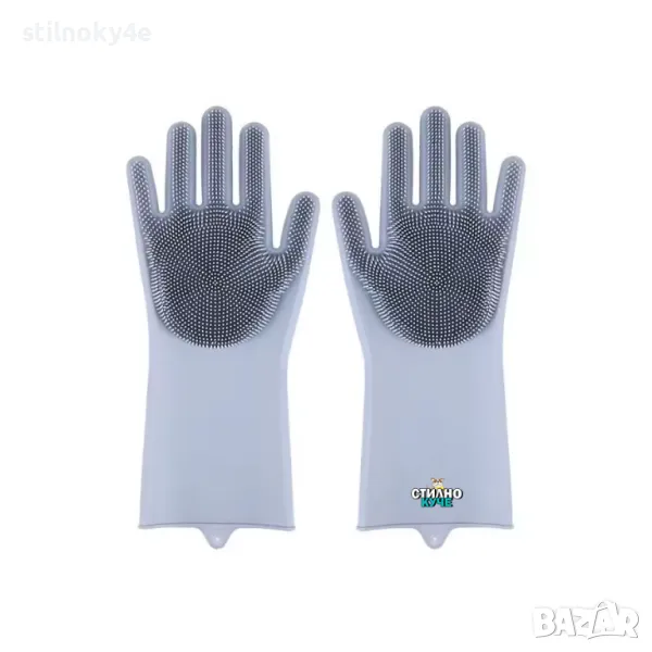 Груминг силиконови ръкавици куче/коте за вчесване, отстраняване на мъртва козина, баня и масаж, снимка 1