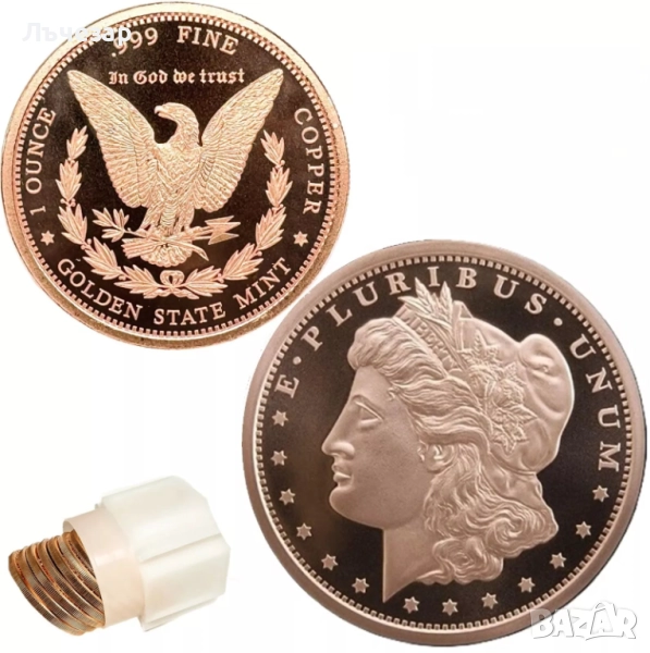 1 унция медна монета Долар , снимка 1
