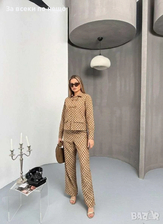 Gucci Дамски Бежов Комплект Гучи Код S361, снимка 1