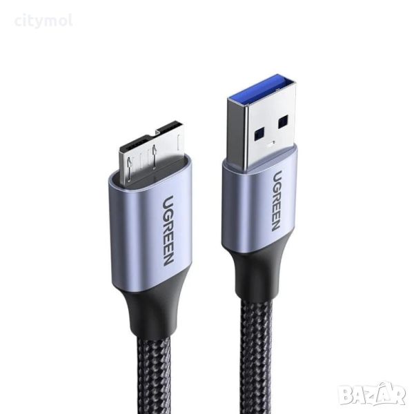 UGREEN USB 3.0 кабел, бърз трансфер на данни и зареждане за Samsung Galaxy, външни твърди дискове, снимка 1