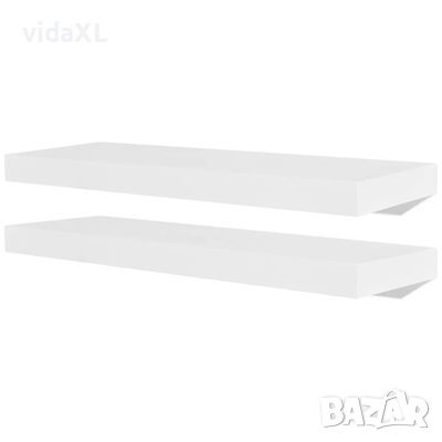Бял МДФ плаващ стенен рафт за съхранение на книги/DVD(SKU:242183, снимка 1