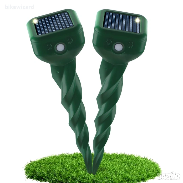 Соларен репелент против къртици, ултразвуков репелент против полевки, репелент против животни НОВИ, снимка 1