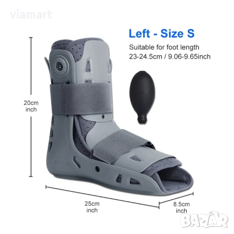 Ортопедична шина за глезен Salorie с въздушна компресия, Тип ботуш, 360° стабилизация, снимка 11 - Ортези и протези - 54205744