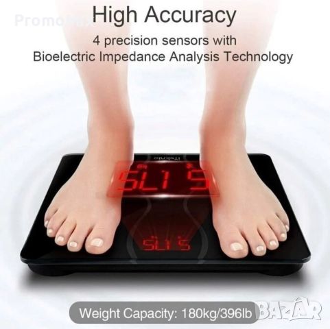 Кантар Анализатор Iteknic IK-PCA001 Smart смарт кантар измерване на тегло мазнини вода мускул костна, снимка 3 - Фитнес уреди - 46143226