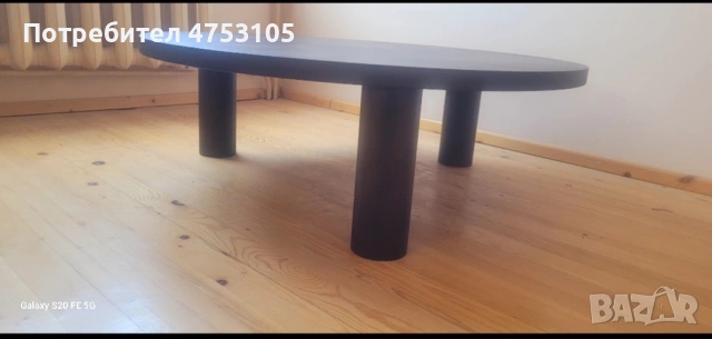 нова ниска дървена холна маса и помощна по малка