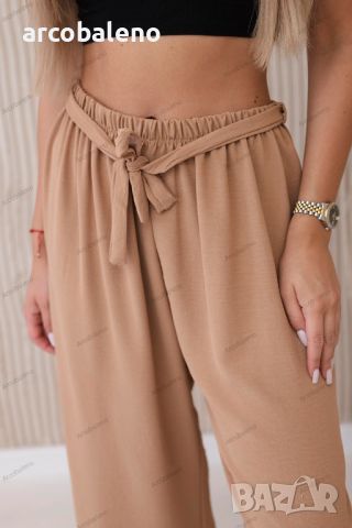 Дамски панталон с широка талия, 15цвята , снимка 4 - Панталони - 46462760