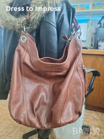 кафява чанта естествена кожа Made in Italy