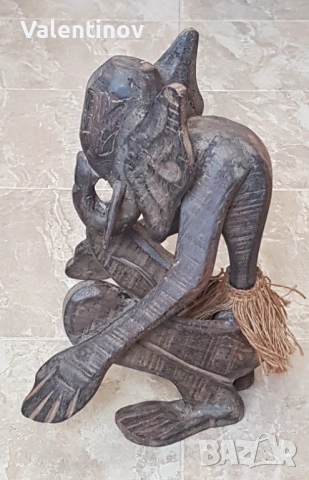 Старинна африканска скулптура , снимка 3 - Антикварни и старинни предмети - 53584734