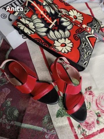 сет чанта и сандали Габина, естествена кожа нови