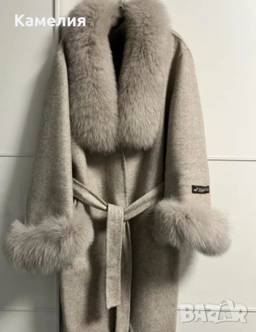 Палто с косъм от лисица, снимка 2 - Палта, манта - 52324934