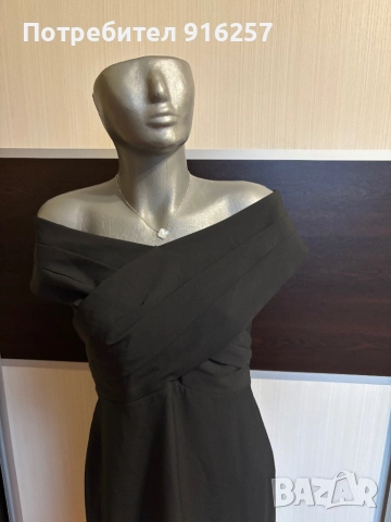 Черна елегантна рокля, снимка 3 - Рокли - 52915750