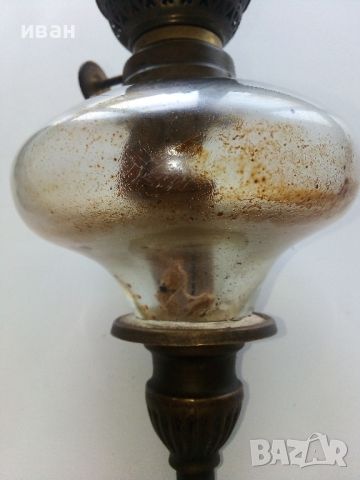 Стара газена лампа с голяма бронзова стойка за стена, снимка 7 - Антикварни и старинни предмети - 45885922