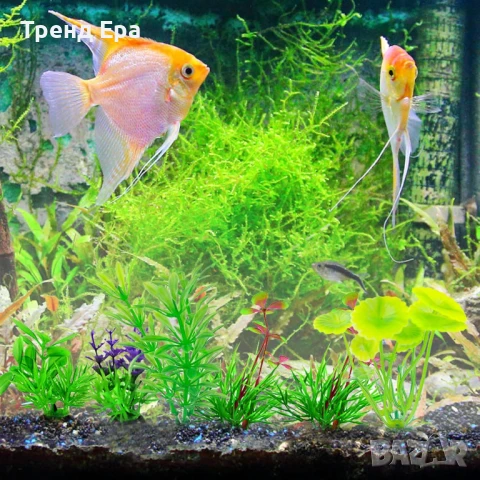 Изкуствени растения за аквариум - комплект 20бр, снимка 5 - Оборудване за аквариуми - 50707182